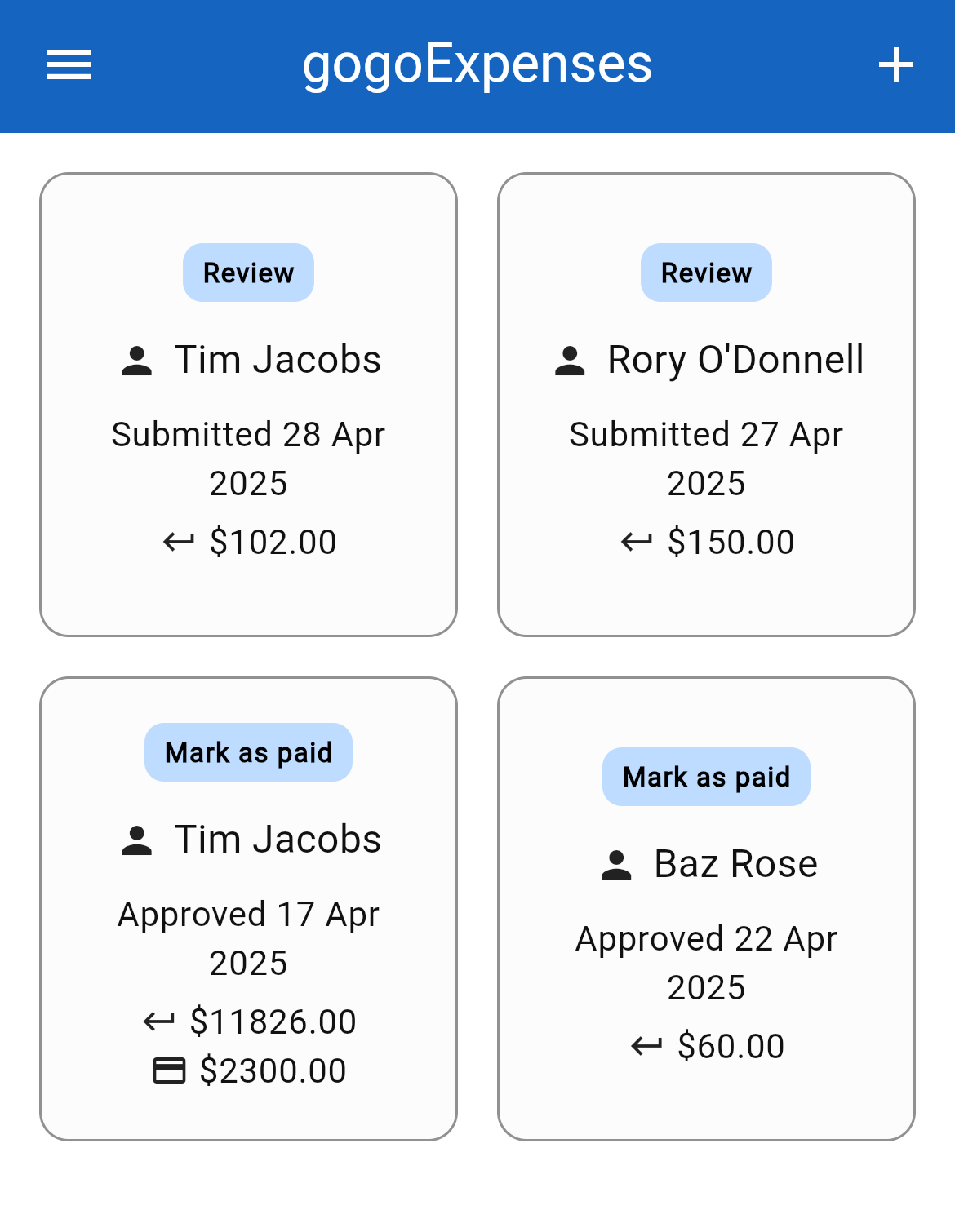 gogo-Expenses dashboard